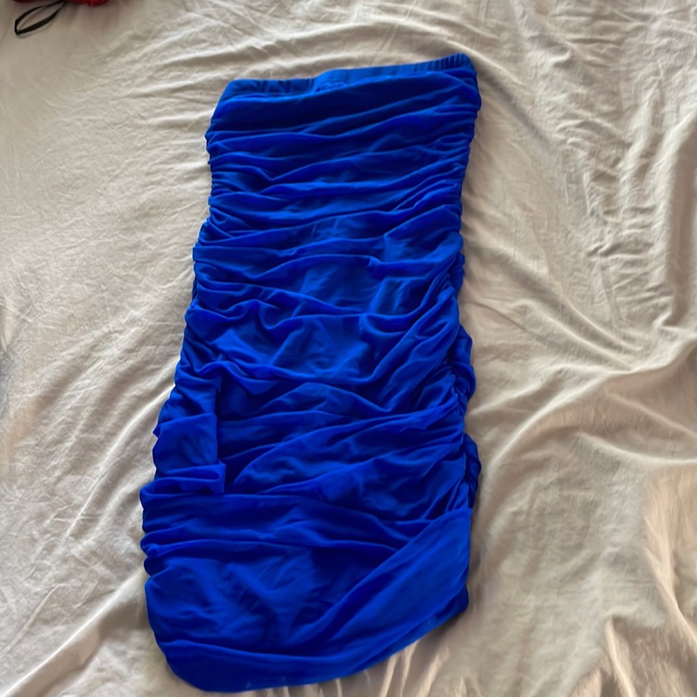 Ruched tube mini dress